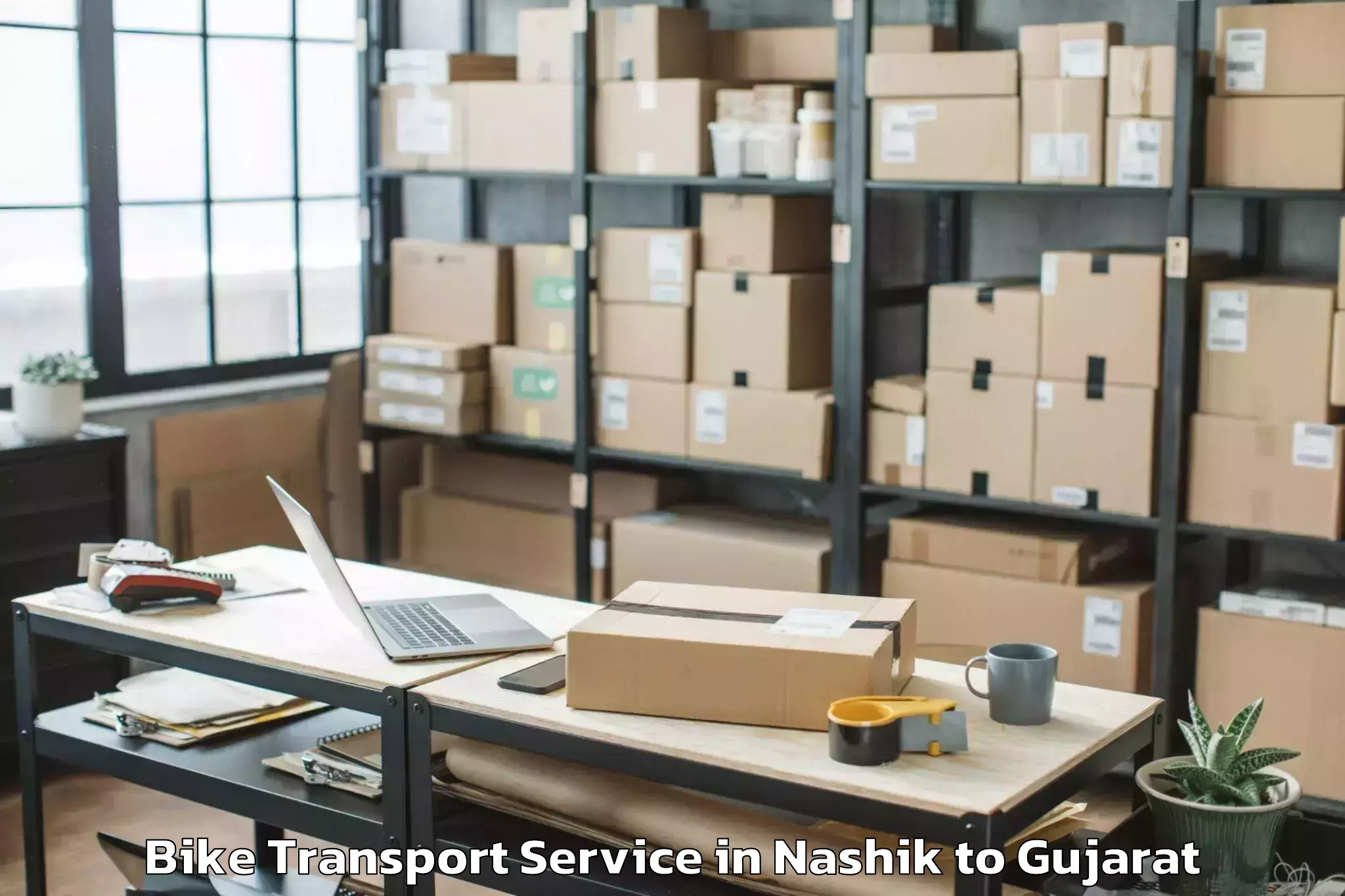 Easy Nashik to Porbandar Airport Pbd Bike Transport Booking